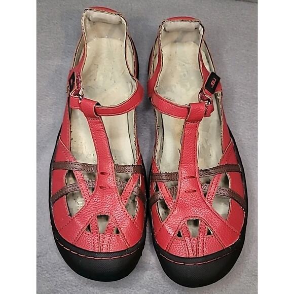 JBU by Jambu Dune Encore Flats Red Vegan Leather Women’s 9.5M GUC - Picture 1 of 9
